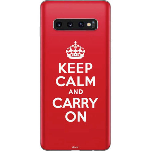 Keep Calm and Carry On Galaxy S10 Skin
