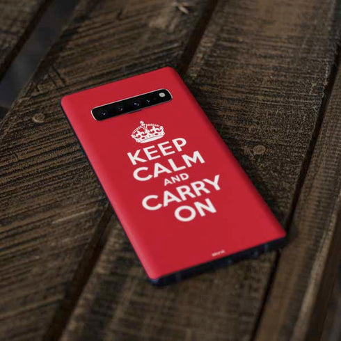 Keep Calm and Carry On Galaxy S10 Skin