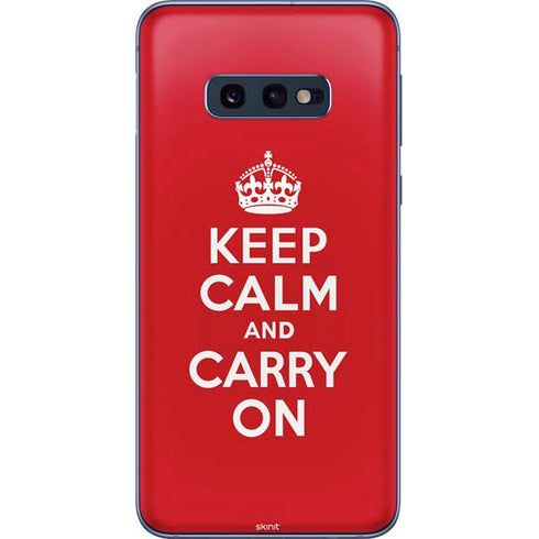 Keep Calm and Carry On Galaxy S10e Skin