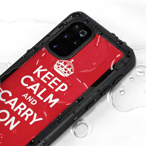 Keep Calm and Carry On Galaxy S20 Plus Waterproof Case