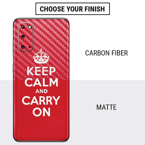 Keep Calm and Carry On Galaxy S20 Skin