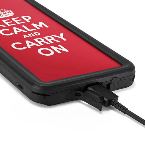 Keep Calm and Carry On Galaxy S20 Waterproof Case