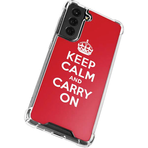 Keep Calm and Carry On Galaxy S21 FE Clear Case