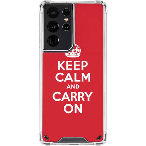 Keep Calm and Carry On Galaxy S21 Ultra 5G Clear Case