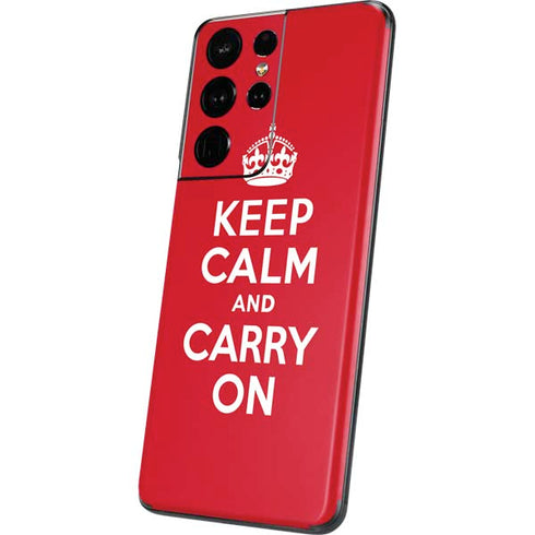 Keep Calm and Carry On Galaxy S21 Ultra 5G Skin