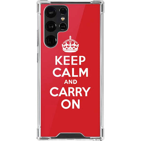 Keep Calm and Carry On Galaxy S22 Ultra Clear Case