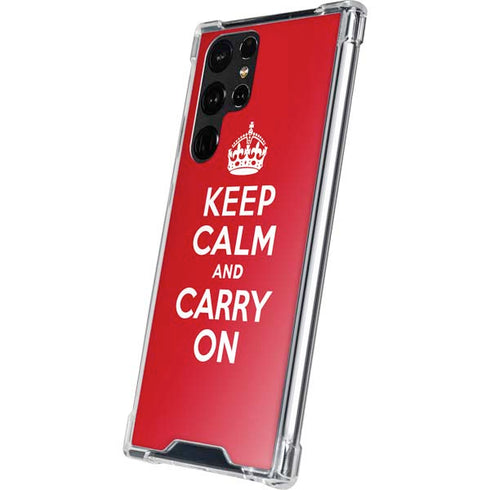 Keep Calm and Carry On Galaxy S22 Ultra Clear Case