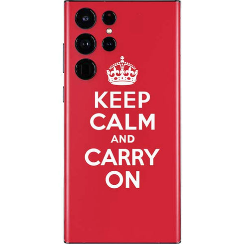 Keep Calm and Carry On Galaxy S22 Ultra Skin