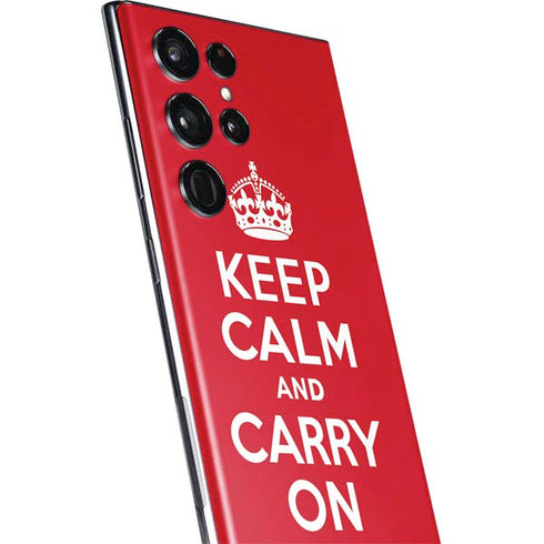 Keep Calm and Carry On Galaxy S22 Ultra Skin
