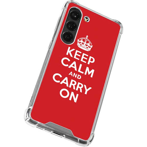 Keep Calm and Carry On Galaxy S23 Clear Case