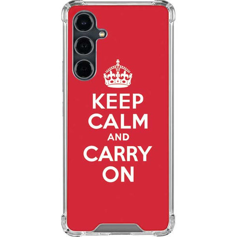 Keep Calm and Carry On Galaxy S23 FE Clear Case