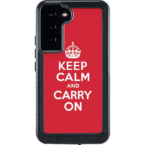 Keep Calm and Carry On Galaxy S23 Plus Waterproof Case