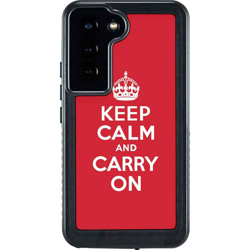 Keep Calm and Carry On Galaxy S23 Waterproof Case