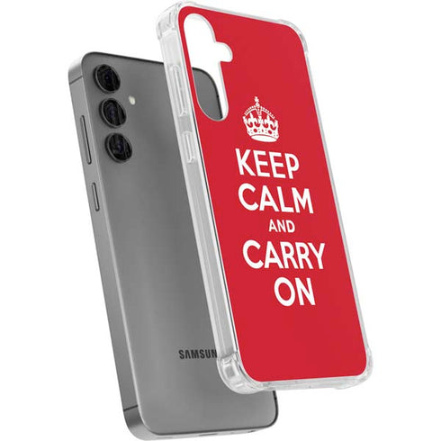 Keep Calm and Carry On Galaxy S24 Plus Clear Case