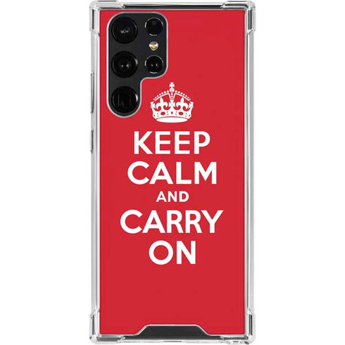 Keep Calm and Carry On Galaxy S24 Ultra Clear Case