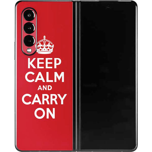 Keep Calm and Carry On Galaxy Z Fold3 5G Skin