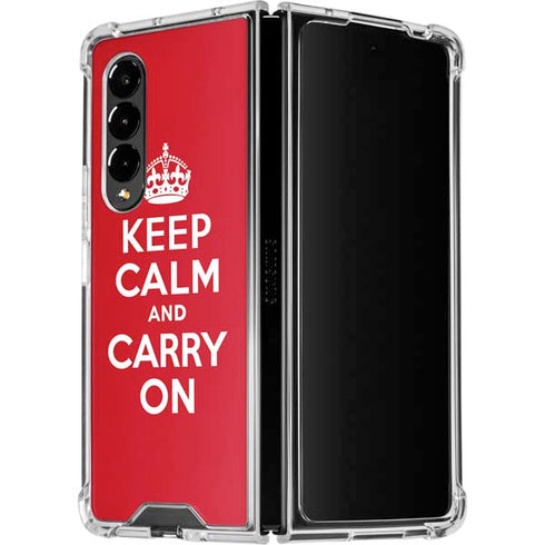 Keep Calm and Carry On Galaxy Z Fold4 5G Clear Case