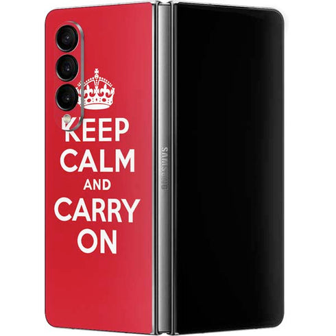 Keep Calm and Carry On Galaxy Z Fold4 5G Skin