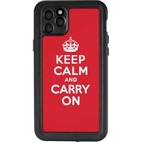 Keep Calm and Carry On iPhone 11 Pro Max Waterproof Case