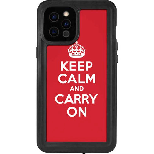 Keep Calm and Carry On iPhone 12 Pro Max Waterproof Case