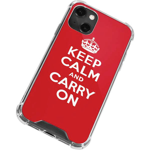 Keep Calm and Carry On iPhone 13 Mini Clear Case