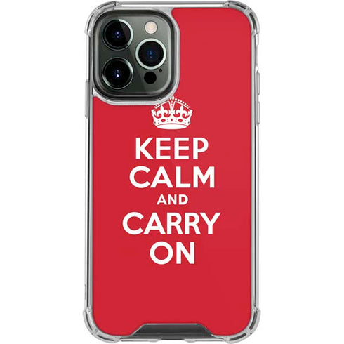 Keep Calm and Carry On iPhone 13 Pro Max Clear Case