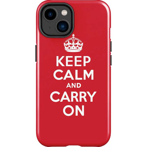 Keep Calm and Carry On iPhone 14 Plus Impact Case