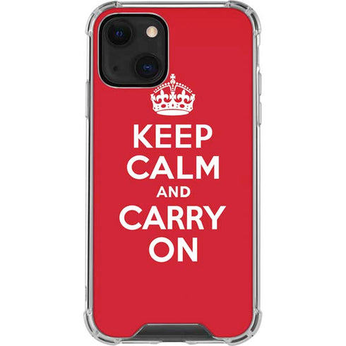 Keep Calm and Carry On iPhone 14 Plus Clear Case