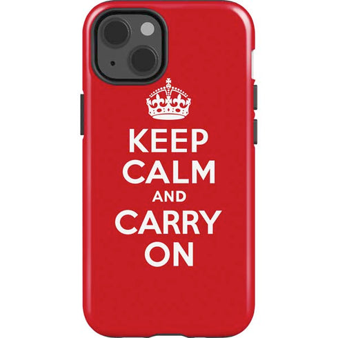 Keep Calm and Carry On iPhone 15 Impact Case