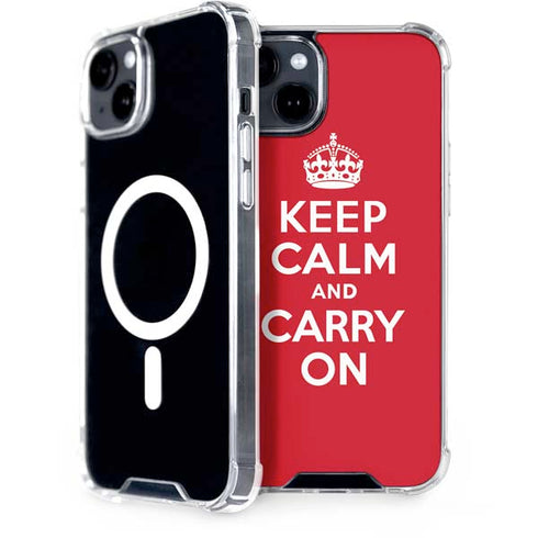 Keep Calm and Carry On iPhone 15 Plus MagSafe Case