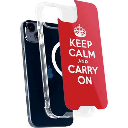Keep Calm and Carry On iPhone 15 Plus MagSafe Case