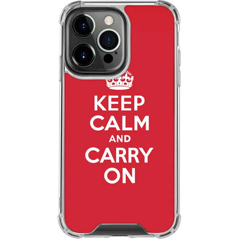 Keep Calm and Carry On iPhone 14 Pro Clear Case