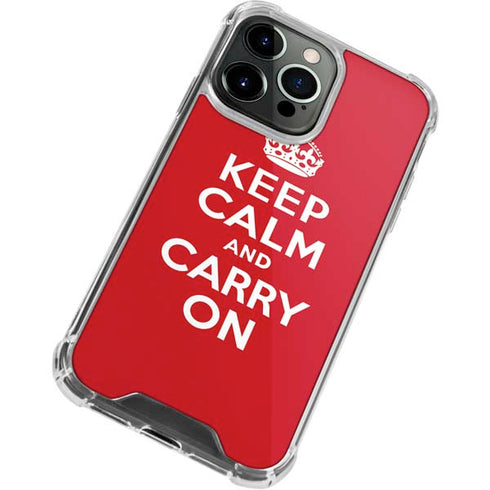 Keep Calm and Carry On iPhone 15 Pro Max Clear Case