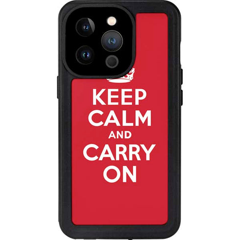 Keep Calm and Carry On iPhone 14 Pro Waterproof Case