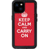 Keep Calm and Carry On iPhone 15 Plus Waterproof Case