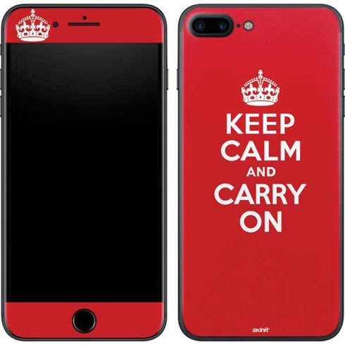 Keep Calm and Carry On iPhone 8 Plus Skin