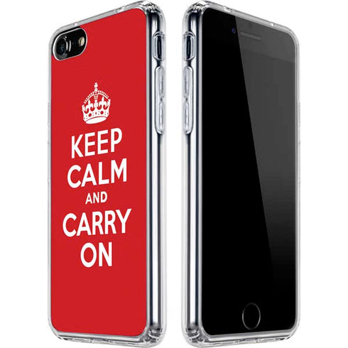 Keep Calm and Carry On iPhone SE (2nd & 3rd Gen) Clear Case