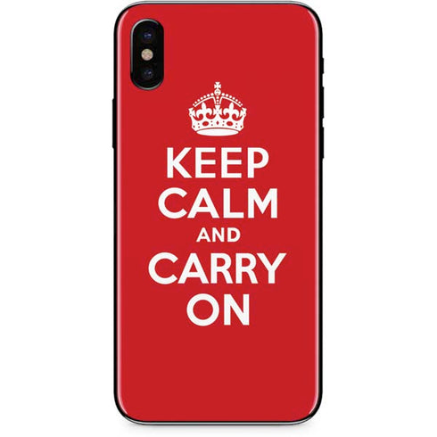 Keep Calm and Carry On iPhone X Skin