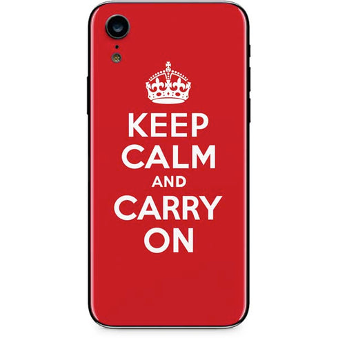 Keep Calm and Carry On iPhone XR Skin