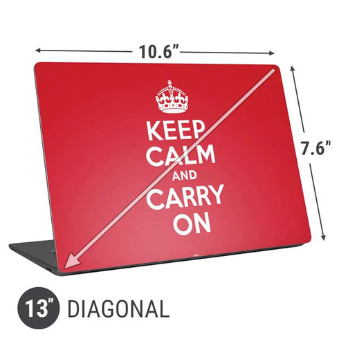 Keep Calm and Carry On Universal Laptop 13in (10.6 x 7.6in) Skin