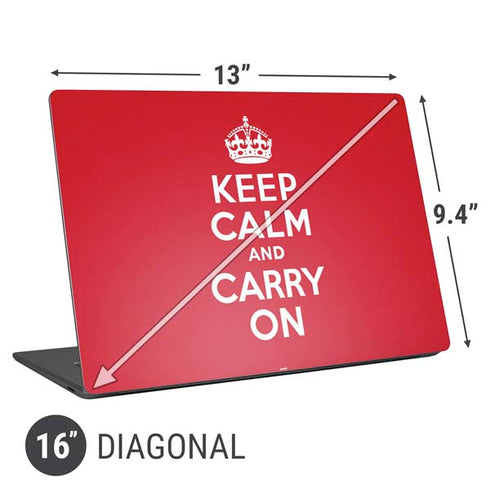 Keep Calm and Carry On Universal Laptop 16in (13 x 9.4in) Skin