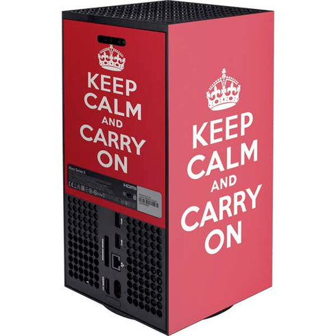 Keep Calm and Carry On Xbox Series X Console Skin