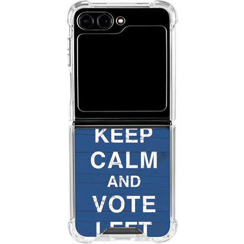 Keep Calm And Vote Left Galaxy Z Flip5 5G Clear Case