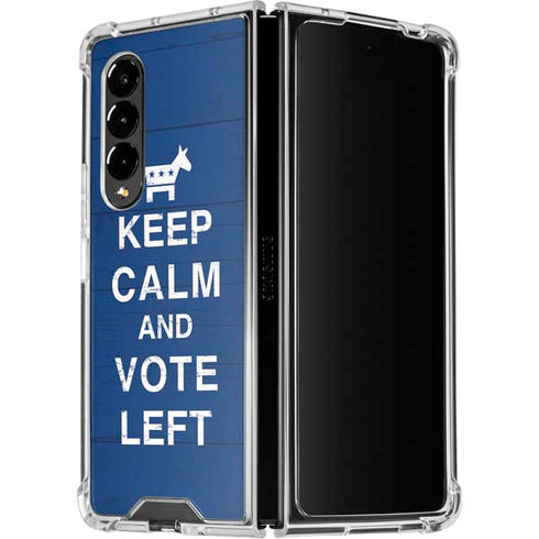 Keep Calm And Vote Left Galaxy Z Fold4 5G Clear Case