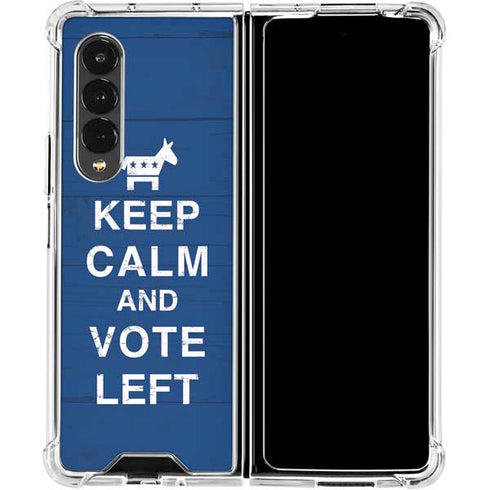 Keep Calm And Vote Left Galaxy Z Fold4 5G Clear Case