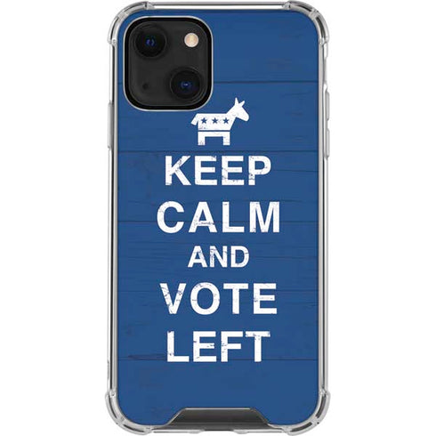 Keep Calm And Vote Left iPhone 14 Plus Clear Case