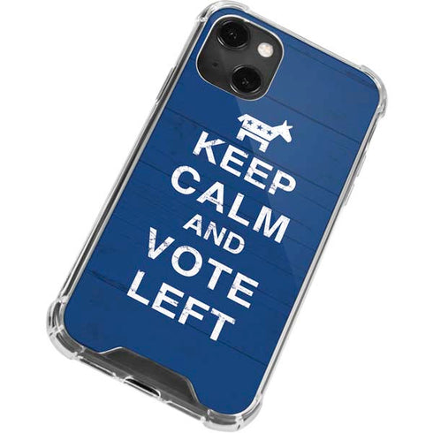 Keep Calm And Vote Left iPhone 14 Plus Clear Case