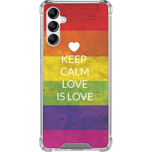 Keep Calm Love Is Love Galaxy A14 5G Clear Case