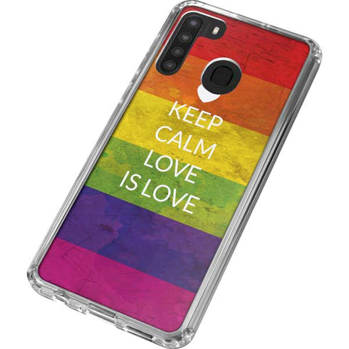 Keep Calm Love Is Love Galaxy A21 Clear Case
