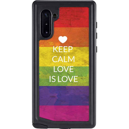 Keep Calm Love Is Love Galaxy Note 10 Waterproof Case